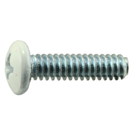 #10-24 X 3/4 In Phillips Pan Machine Screw, Zinc Plated Steel, 20 PK